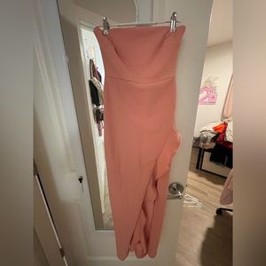 lulus pink strapless maxi dress